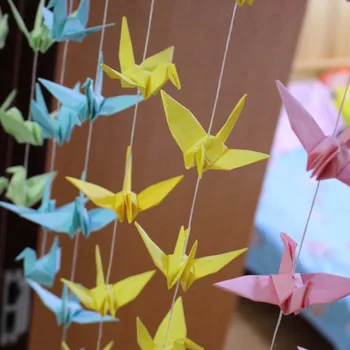 6set 15cm Manual DIY Macara de Hârtie Bannere luciu Perlat Origami Crane Pandantive Petrecerea de Ziua Scadere de Logodna Nunta decor