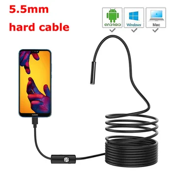 7/5.5 MM Lentila Android Endoscop USB Camera 1M/2M/3,5 M/5M Greu de Cablu Led Borescopes Camera Pentru PC, Android Telefon