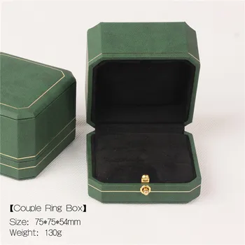 7.5*7.5*5.4 cm de culoare Verde octogonal bijuterii ambalare Cutii cu margine de Aur Inel de cazuri cu arc Catarama Pandantiv sicriu