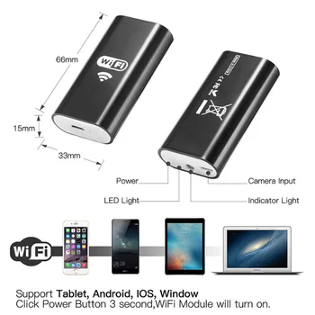 7/8mm Wifi Endoscop cu Camera HD 720P/480P 6LED Impermeabil Flexibil USB Inspecție Puncte pentru Android PC 1m/2m/5m/10m de Cablu