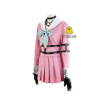 7 BUC Iruma Miu Cosplay Costum Danganronpa V3 Uciderea Armonie Femei Blond Lung Peruca Roz Rochie de Halloween Rochie Uniformă Școlară