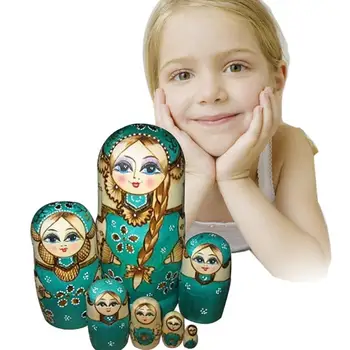 7 Buc/lot Frumoasa Papusa de Lemn Păpușă Matryoshka Copii Cadou de Păpuși Cuiburi rusă Jucărie Copil Fată Păpușă Înaltă Calitate Jucării & Hobby-uri