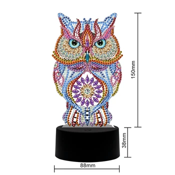 7 Culori Disponibile Bufnita Modelul LED Masă Lampă de Diamant Pictura Diamant Mozaic Broderie Cusatura Cruce Stralucitor Rotund Decor Acasă
