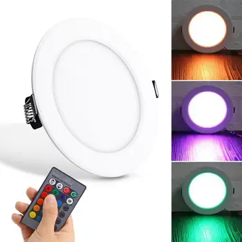 7 Culori Schimbare Estompat LED Lumina Plafon 10W 85-265V Romote Control Aluminiu Spoturi Rotunde Led Panou Lumina Pentru Acasă