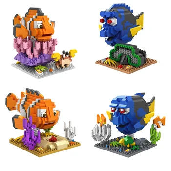700pcs LOZ Blocuri Finding Nemo Blocuri Clownfish Set Nemo Dory Caramida de Pește Figura 9726-9729 de Învățământ Pentru Blocuri Jucarii