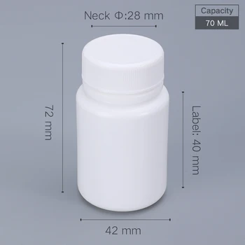 70ML Gol alimente Grad sticle medicale pastila comprimat de vitamina capsula de sticla Rotund recipient cu Capac 50PCS/lot