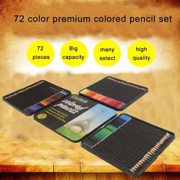 72-culoare Creion Colorat Pictura de Culoare Plumb Set Profesional pentru Adulți Fier Cutie de Desen Papetărie, Artă Schiță Creioane Pachet