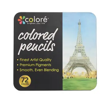 72-culoare Creion Colorat Pictura de Culoare Plumb Set Profesional pentru Adulți Fier Cutie de Desen Papetărie, Artă Schiță Creioane Pachet