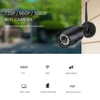 720P HD 960P WIFI Camera IP 1080P în aer liber Supraveghere Wireless Home Security Camera Onvif Camera CCTV TF Card Slot app CamHi