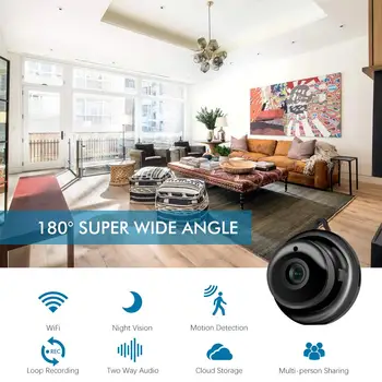 720P Wireless Mini Camera IP WIFI Smart Home Securitate Infraroșu Viziune de Noapte Camera de Supraveghere SD de Stocare Cloud CCTV Monitor
