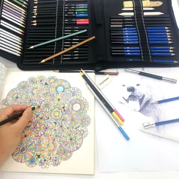 72Pcs Desen Creioane Set Schiță Creioane Colorate Set de Pictura in Acuarela Metalice Gras Artist Complet Kit Pictura de Artă