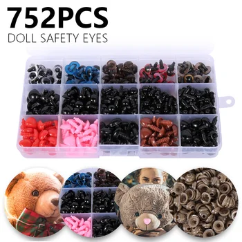 752pcs 6-14mm Culori de Plastic, de Siguranță Pentru Jucării Păpușă Meserii Teddy Bear Păpuși Jucărie Moale Animal de a Face Amigurumi Accesorii