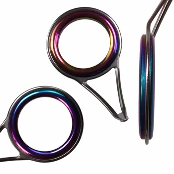 75Pcs Culoare Tijă de Pescuit Ghiduri Inel Curcubeu cu Laser Inelul Ceramic Metal Picior de Filare Tija de Pescuit Ghid de Reparare #6-#30