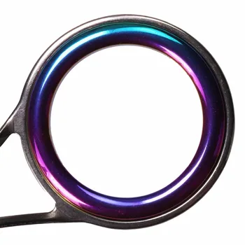 75Pcs Culoare Tijă de Pescuit Ghiduri Inel Curcubeu cu Laser Inelul Ceramic Metal Picior de Filare Tija de Pescuit Ghid de Reparare #6-#30