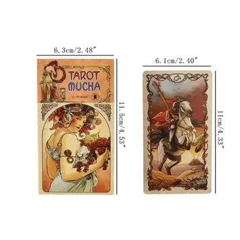 78pcs engleză Tarot Mucha Pachet de Cărți de Divinație Oracle Carte Amuzant Joc de Familie