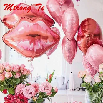 7pcs/lot Romantic Buzele Rosii Balon de Folie de 18inch Inima Roz cu Heliu Balaos Nunta Îndrăgostiților Decor Tema Dragoste Consumabile Partid