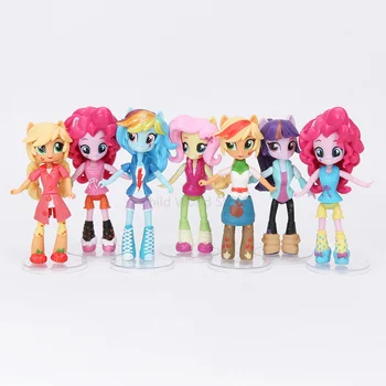 7PCS My Little Pony Toys Set Prietenia Este Magica Cifră de Ponei Pinkie Pie Raritate Sunset Shimmer Fluttershy Jucarii pentru Copii Cadouri