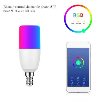 7W Becuri Inteligente telefon Mobil Wireless WiFi Voce de Control Bec cu LED RGB de Economisire a Energiei de Reglaj Multicolor Becuri E14