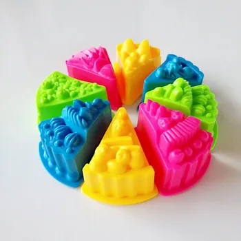 8 Bucată de Tort Set de Jucării Joc de Putere Nisip Mucegai din Plastic Colorate, Jucării de Plajă pentru Copii pentru Copii Tort Mucegai Vara Apa Cadou
