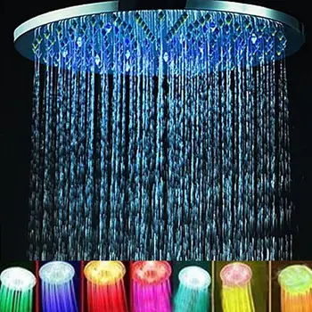 8 inch RGB 7 Culori LED Cap de Duș Rotund Automat Schimbarea de Economisire a Apei de Ploaie de Înaltă Presiune Baie, Duș cu efect de ploaie