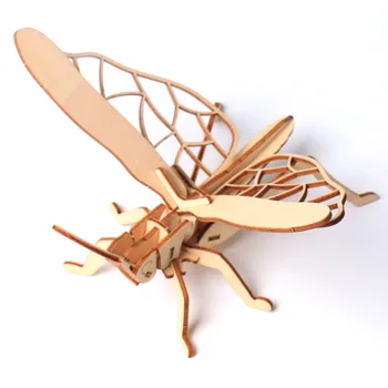 8 insecte 3D jigsaw puzzle-uri de lemn set de puzzle jucării pentru copii, tehnologia de debitare cu laser perfect insecte modele de puzzle-uri de cadouri pentru copii