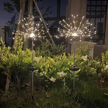 8 Moduri de 90/200/120 LED Lampă Solară Lawn Sârmă de Cupru foc de Artificii Lampa de Gradina Decor în aer liber Lumina Solara rezistent la apa Lămpi Solare
