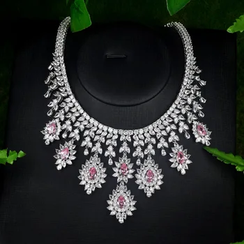 8 Strălucitoare de cristal AAA CZ Regina Femeilor Jewelrt Seturi de Mireasa Moda Bijuterii Petrecere de Nunta Colier Set parure bijoux femmeS071