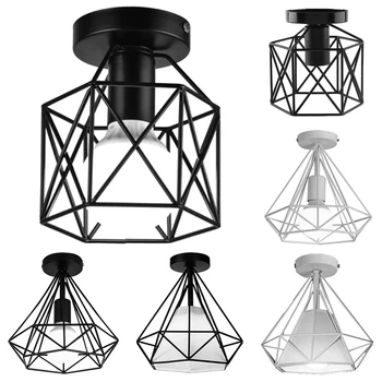 8 Tipuri de Metal Lumini Plafon E27 LED Încastrat Creative Candelabru Restaurant Culoar Lampa de 20CM de Prindere Pandantiv Retro Fier de Tavan