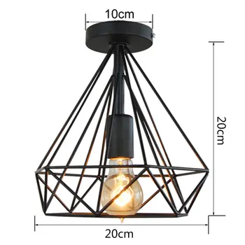 8 Tipuri de Metal Lumini Plafon E27 LED Încastrat Creative Candelabru Restaurant Culoar Lampa de 20CM de Prindere Pandantiv Retro Fier de Tavan