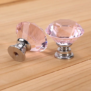8 x diamant Roz bling decor usa sertar mobilier mâner 30x27mm