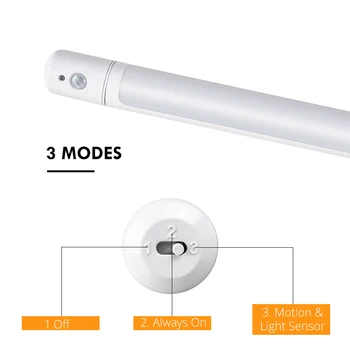 800 mAh PIR Senzor de Mișcare CONDUS În Cabinetul de Lumină USB Reîncărcabilă 3 Modul de Unghi Reglabil Lampa de Noapte Pentru Bucatarie Dormitor Dulap