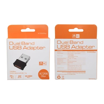 802.11 ac 1200Mbps Dual Band 2.4 G 5G Wireless Nano USB wifi Adaptor Pentru desktop