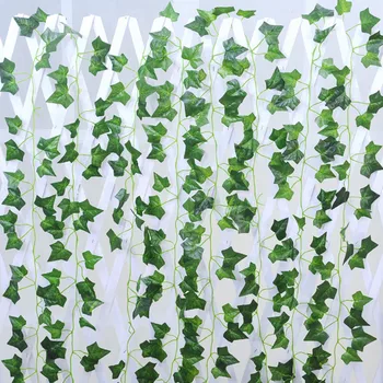 80buc Frunze 1 Bucata 2.1 m Home Decor Artificial Ivy coroană din Frunze de Plante de Viță de vie Fals Frunze Flori Cățărătoare Cununa de Iederă Verde