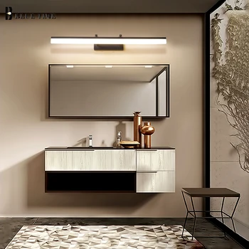 80CM 100CM Moda Design cu Led-uri Lămpi de Perete Pentru Baie Dormitor Față de Oglindă Lumini Acrilica de Perete Corpuri de iluminat Negru Aur Argint