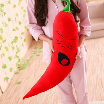 80cm/100cm Nou Fierbinte Amuzant Chili Roșu de Pluș Perna Moale de Simulare Desene animate Chili Papusa Casa Decor Canapea Perna Copii Jucărie Cadou