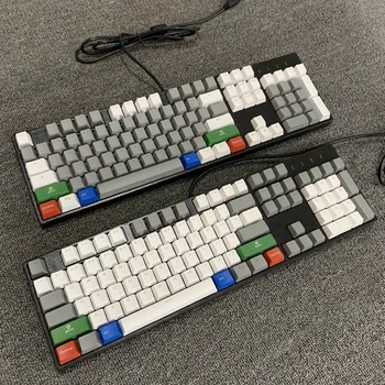 87/104 Cheile PBT+RGB de Jocuri Mecanice Tastatură RGB Rosu/Negru/Albastru/Maro Switch-uri Nou Pachet Full-Size Tastatură Tip de Stil