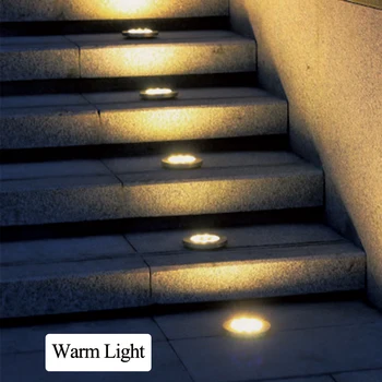 8LED solare la sol de lumină cu led-uri impermeabil subteran lămpi de grădină etaj pachet lumini pentru Curte, Alee terasă scări gazon de iluminat