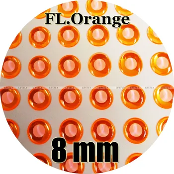 8mm 3D Fluorescent Neon Orange (Alb Elev) / en-Gros de 300 Moale Turnate 3D Holografic Ochi de Pește, Fly Tying, Jig, Nada