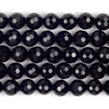 8mm Piatra Naturala Fațete Turmalina Neagra Margele Pentru a Face Bijuterii Rotund Liber Distanțier Margele DIY Brățară Colier Accesorii
