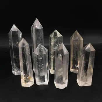 8pcs clar cristale de cuarț bagheta puncte obelisc clar naturale cristale de cuarț pietre Spirit pentru pietre de vindecare