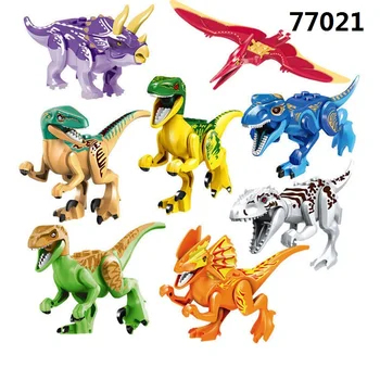 8Pcs Dinozauri Jurasice Cifre Jurassic Clădire Tyrannosaurus Blocuri Clasic Pentru Copii Jucărie Compatibil cu blocuri de Dinozauri