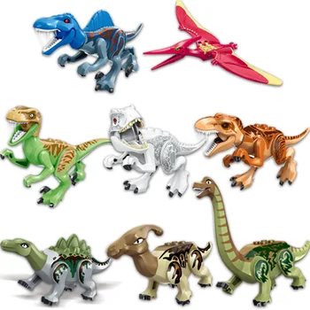 8Pcs Dinozauri Jurasice Cifre Jurassic Clădire Tyrannosaurus Blocuri Clasic Pentru Copii Jucărie Compatibil cu blocuri de Dinozauri