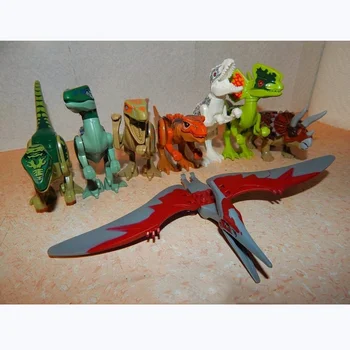 8Pcs/Lot Dinozaur Blocuri Dinozauri Jurasice Cifre Set de Jucării pentru Copii Dino Blocuri Set de Caramizi Compatibile cu Toate Brandurile de Bloc