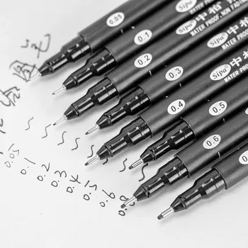 8pcs Multi Peniță EF Fine Liner Creion pentru Desen Schiță Schiță Markerul de Desene animate Manga Art Consumabile Cerneala Pigment Dovada de Apă F984