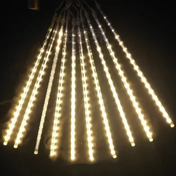 8pcs/Set 30-50cm Colorate Ploaie de Meteoriți Tuburi LED Alb Cald Șir Lumina pentru Gradina Copac Petrecere de Nunta Decor de Vacanță