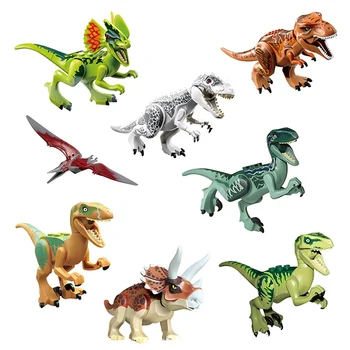 8Pcs/Set Dinozauri Blocuri Dinozauri Jurasice Cifre Set Jucarii pentru Copii Dinozaur Lume Blocuri Set de Cadouri pentru Copii De 6 Ani