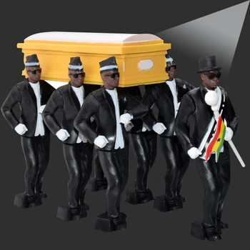 8pcs/Set Moda Fierbinte Negrii Transporta Sicriul Figura Echipa Jucării Echipa de Dans Modele de Jucarii Înmormântare Echipa de profesionisti Cifre Model