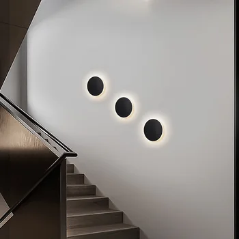 8W 12W 15W Tranșee Moderne lămpi de Perete de interior dormitor culoar lumini de perete dreptunghi forma rotunda alb negru pictat de Iluminat acasă