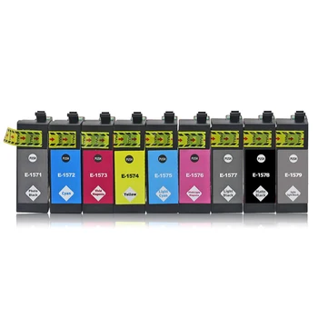 9 Culori/ Set Compatibil Cartuș de Cerneală T1571 T1579 pentru EPSON STYLUS PHOTO R3000 InkJet Printer cu Cip
