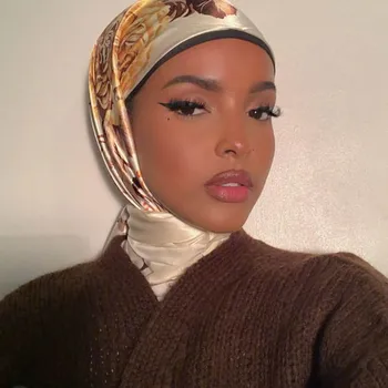 90*90cm luxe moda Pătrat Imprimat mătase Eșarfe eșarfă cap Batic Bandana femei șifon hijab musulman șaluri